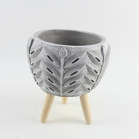 Vases ronds en ciment faits à la main en gros, pots de fleurs écologiques pour une utilisation en intérieur/extérieur, décoration pour la maison et le jardin