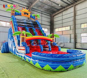 Tobogán Acuático Inflable Doble Comercial con <span class=keywords><strong>Castillo</strong></span> y Palmera - Product Image 2