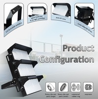 Projecteur LED de stade sportif haute puissance modulaire 500W 1000W 1500W 2000W IP65 étanche pour extérieur