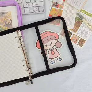 Couverture d'<span class=keywords><strong>agenda</strong></span> à feuilles mobiles transparente personnalisée agendas en PVC multicolore classeur de Journal classeur à anneaux classeur en vinyle Bling couverture de planificateur - Product Image 5