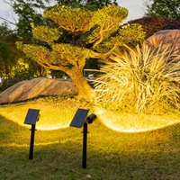Lampu Tenaga Surya JIANGYU Outdoor 1800mah LED Lumen Tinggi Cahaya Hangat Sudut Dapat Disesuaikan untuk Halaman Rumput Taman Lampu Sorot