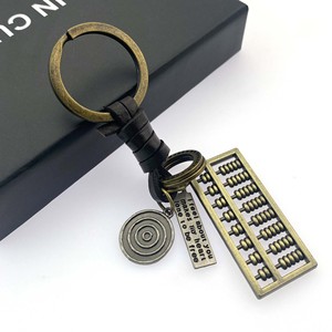 Llavero de bronce antiguo con diseño de <span class=keywords><strong>ábaco</strong></span>, amuleto metálico vintage tejido a mano - Product Image 5