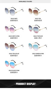 Venta caliente sin marco Cut <span class=keywords><strong>Fox</strong></span> Head <span class=keywords><strong>Gafas</strong></span> <span class=keywords><strong>de</strong></span> <span class=keywords><strong>sol</strong></span> Moda europea y americana Red Marine Butterfly <span class=keywords><strong>Gafas</strong></span> - Product Image 2