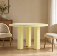 Table à manger ronde en bois massif, style minimaliste moderne, pour la maison, le restaurant, le bar, pas d'assemblage nécessaire