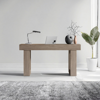Table console convertible et pliable en bois massif de 63 pouces au design moderne pour entrée, salon, hall d'entrée, couloir et atelier