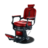 Fauteuil de Barbier Rétro MS pour Salon de Coiffure, Design Tête d'Homme, Durable, Réglable en Hauteur, Inclinable pour Hôtels