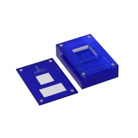 Logo personnalisé Acrylique Vitrine de pierres précieuses en vrac Bule Lucite Bijoux Gemme Diamant Boîte avec serrure magnétique