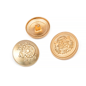 Round Gold Metal Shank <b>Buttons</b> Embossed Floral Pattern Classic Style for Clothing - Product Image 4