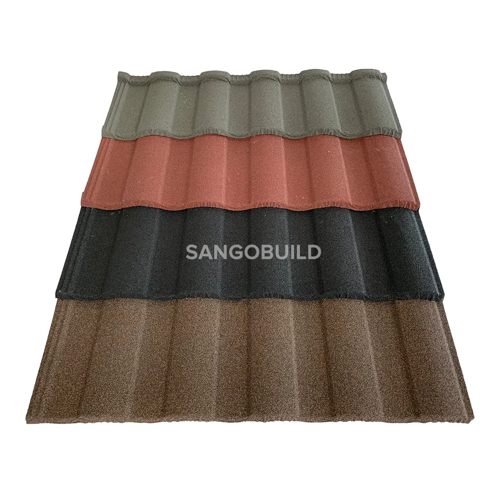 Ostafrika farbige stein beschichtete PPGI Stahl Toiture Tuiles Spanische Fliesen Bogen Dach platte für unregelmäßiges Dach