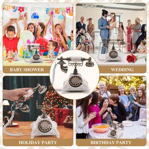 Antiek telefoon audiogastenboek, prachtig bewerkt, draaischijftelefoon van messing, audiogastenboek telefoon voor bruiloft, verjaardag, feest - Product Image 2