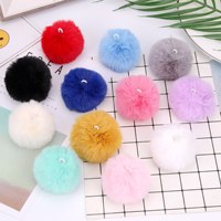 Pompons en fausse fourrure de lapin de 5 cm personnalisables en gros, ornements en boules de pompons doux et duveteux pour la décoration de sacs