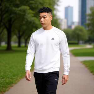 Sudadera Adidas Active Crewneck para Hombre, Blanca, Manga Larga, Absorbe la Humedad, Corte Regular, para Todas las Temporadas - Product Image 2