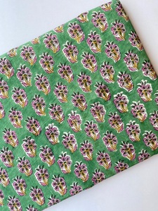 Tela de algodón puro 100% con estampado de bloque de mano Floral orgánico indio por yarda, ligera para camisas de mujer, ropa para niños - Product Image 3