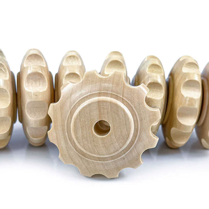 Rodillo meridiano masajeador de madera de doce ruedas para ejercicio de brazo de cuello de cintura trasera con función de empuje para aplicación de pie de yoga - Product Image 3
