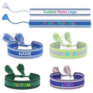 Braccialetti con Nappa in Tessuto Ricamato Personalizzabile con LOGO, Design a Lettere 'WWJD Bride', Gioielli Intrecciati per l'Amicizia, Misura Regolabile - Product Image 4