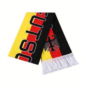 Écharpe promotionnelle en gros avec logo personnalisé pour les supporters de football des équipes nationales, en polyester durable, motif drapeau national - Product Image 3