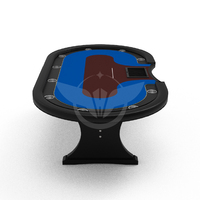 Table de poker octogonale longue YH en bois avec pieds à double arc - Table de poker professionnelle personnalisée avec plateaux à jetons 10 places