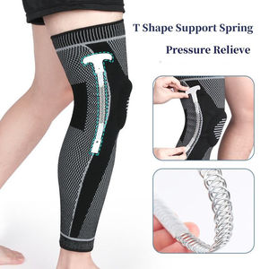 Manchon de compression long pour le genou, protection anti-glisse avec coussinet en silicone pour le cyclisme, la randonnée et l'entraînement sportif - Product Image 3