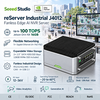 Seeed Studio Re-Server 工业级 J4012 NVIDIA Jetson Orin NX 16GB 100 TOPS 无风扇 AI NVR 服务器，带 4 个 PoE 端口，双 SATA 插槽