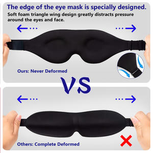 Sac <span class=keywords><strong>de</strong></span> voyage noir comprenant un <span class=keywords><strong>masque</strong></span> <span class=keywords><strong>de</strong></span> sommeil occultant noir, doux et confortable, pour hommes et femmes - Product Image 5