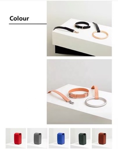 Correa de perro de cuero de lujo con asa de anillo de metal, Correa y collar de perro de alta calidad para cachorros y gatos - Product Image 6