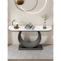 Table d'entrée d'angle moderne de luxe en métal avec plateau en marbre pour salon et entrée