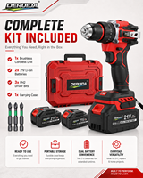 Perceuse à percussion sans fil haute puissance 21V, kit d'outils électriques à batterie lithium, perceuse électrique, tournevis professionnel pour percer les murs