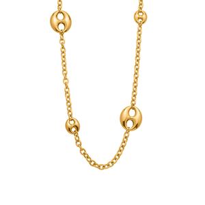 قلادة نسائية جديدة بالجملة من الفولاذ المقاوم للصدأ المطلي بالذهب عيار 18 قيراط، سلسلة طويلة على شكل حبوب القهوة وسلسلة أنف الخنزير - Product Image 5
