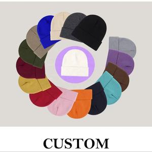 Gorro de punto de fibra acrílica personalizado al por mayor, gorro cálido de invierno a prueba de viento para adultos con logotipo bordado multicolor - Product Image 4