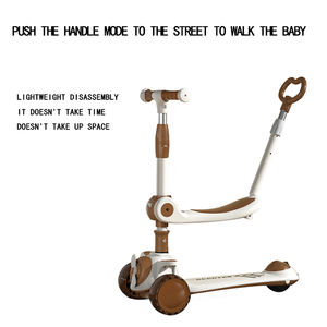 Bicicletta Scooter per bambini musica pieghevole metro alto 3-6 anni bambino Scooter può sedersi può far scorrere Yo Yo auto - Product Image 4