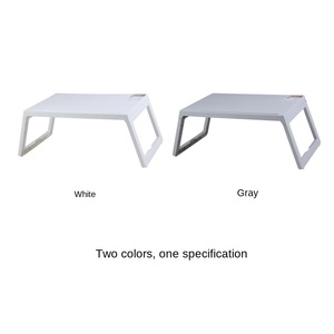Mesa cuadrada pequeña de plástico plegable al por mayor, escritorio de ordenador con cama plegable perezosa para dormitorio, estudio, escritorio sencillo con ventanal para dormitorio - Product Image 2