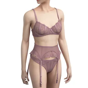 Comfortable Stylish purple bra panty set Deals 