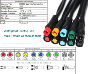 <span class=keywords><strong>สาย</strong></span>เชื่อมต่อแบบ M8 5 ขา ชนิด Juliet Connector  กันน้ำ IP65  แบบตัวผู้ต่อตัวเมีย  พร้อมสาย Pigtail สำหรับจักรยานไฟฟ้าและไฟ LED Strip - Product Image 5