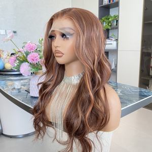 Perruque synthétique Dream Color pour femme, cheveux longs à grandes ondulations, avec dentelle frontale 13x4 et ligne de cheveux Scandi, magnifique perruque synthétique - Product Image 6