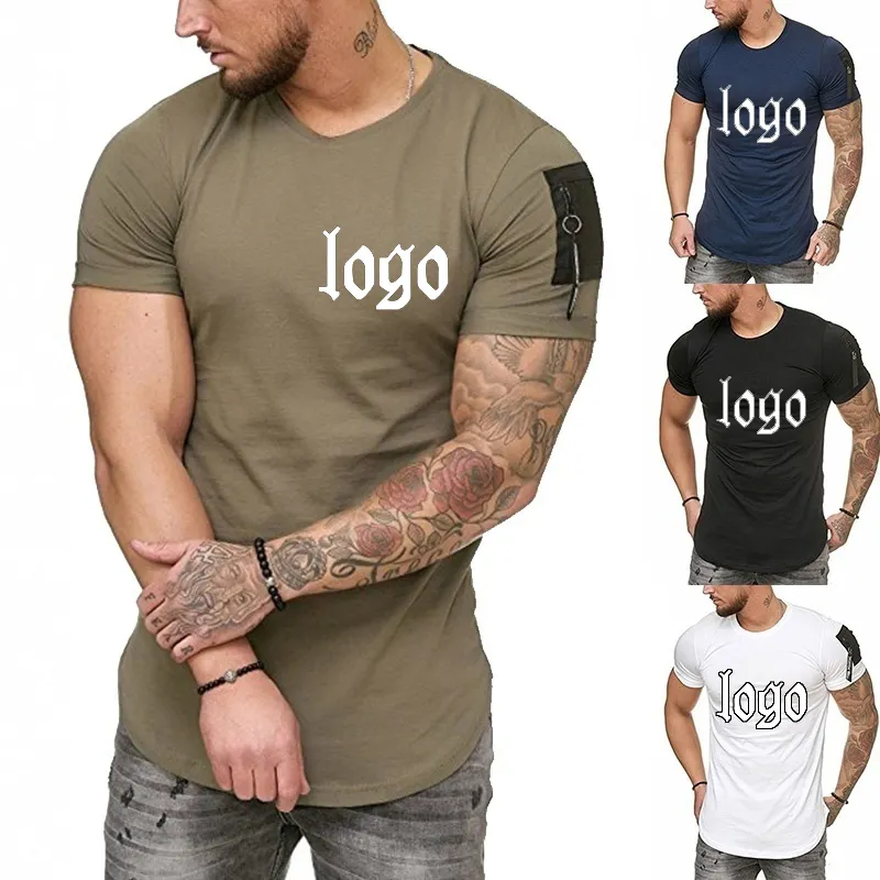 Oem/Odm Zomer Heren Kleding Custom Snelle Droge Koele Zachte Fit Contrast Ontwerp Mannen Spier Workout Gym Plus Size mannen T-shirts