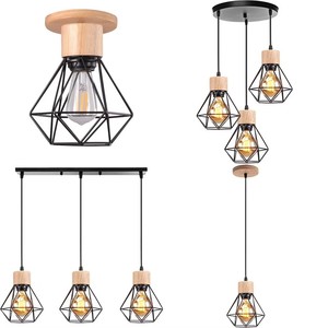 Nordic Industrial Pendant <b>Light</b> Three-Head E26 LED Chandelier For Home Bedroom <b>Dining</b> Room - Product Image 1
