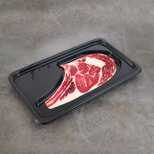 Zeqiu ZQ3520 Original Cut Boeuf Tomahawk Steak Frais-Conservation Emballage Alimentaire Plateau PP En Plastique Vide Congélateur Micro-ondes Sûr Noir - Product Image 1