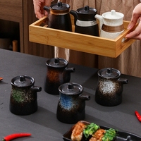 Grosir Dispenser minyak gaya Jepang botol bumbu Pitcher stoples saus kedelai Pot cuka botol keramik untuk Makanan Cepat Sushi