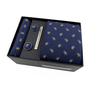 Corbata para hombre Corbata Caja de regalo Conjunto de gemelos cuadrados de bolsillo y corbata Bar Conjunto de lujo Paisley Corbatas Boda para hombres de negocios - Product Image 5