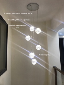 Staircase Chandelier Silver Pendant Long Villa Double-Height Living Room <b>Loft</b> Small Apartment Modern Simple <b>Light</b> Luxury - Product Image 4