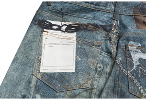 กางเกงยีนส์ทรงตรงหลวมสไตล์วินเทจสำหรับผู้ชาย พิมพ์ลายดิจิตอล DTG แบบสั่งทำพิเศษ ดีไซน์โดดเด่นจาก High Street พร้อมภาพถ่ายสินค้าจริง - Product Image 6