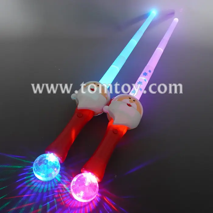 Tomtoy pedang bisa diperpanjang untuk Natal, mainan anak LED menyala Santa Claus