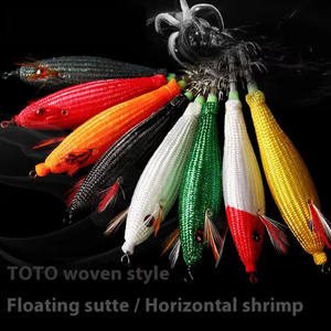 Nouveau leurre lumineux de crevette en bois tressé ABS <span class=keywords><strong>Toto</strong></span> transfrontalier crochet explosif leurre appât de calmar pour les poissons <span class=keywords><strong>d</strong></span>'eau salée - Product Image 6