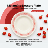 Assiette de dîner en mélamine à motif maillé de style chinois, écologique, durable, réutilisable, résistante au lave-vaisselle, pour sushis et tapas, idéale pour les bistrots (OEM/ODM)