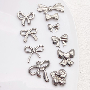 Nuevos accesorios de lazo de acero inoxidable, collares de mariposa, pequeños colgantes, pendientes, pulseras, joyería DIY semiacabada - Product Image 6