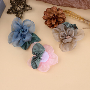 Yupu Fabric <b>Flower</b> Hair Accessories Handmade Organza Chiffon For Clothing Shoes Bags Wedding Gift - Product Image 3