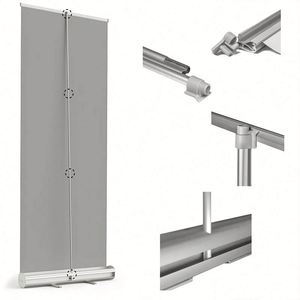 Roll-up portable pour événements, présentoir publicitaire professionnel, signalétique personnalisée imprimée pour salons professionnels et marchés - Product Image 5