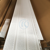 Panneau de plafond en vinyle PVC perforé, 12 pouces, Texture en bois imperméable, Ventilation de l'air, panneau de plafond