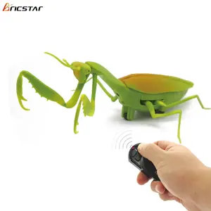 Bricstar 장난 장난감 플라스틱 동물 판매 원격 제어 시뮬레이션 사마귀 적외선 rc 비행 곤충