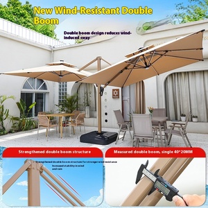 Modern Large Commercial Double-Headed <strong>Parasol</strong> Sun Umbrella for Garden Balcony Villa Outdoor Space Modern Outdoor <strong>Base</strong> <strong>Included</strong> - Product Image 4